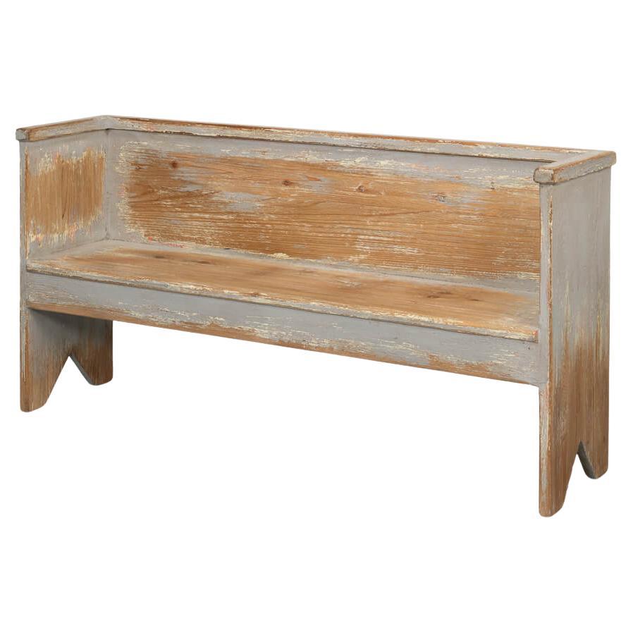 Rustic Gray Painted Bench For Sale