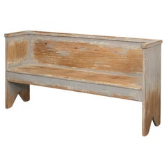 Rustic Gray Painted Bench