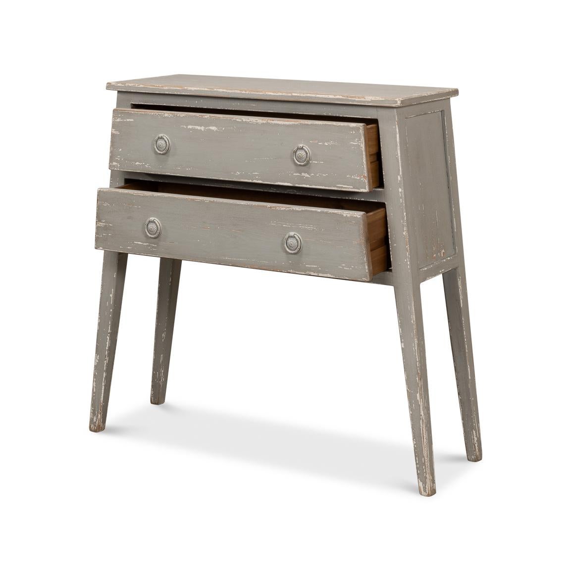 Asian Rustic Gray Painted Console For Sale