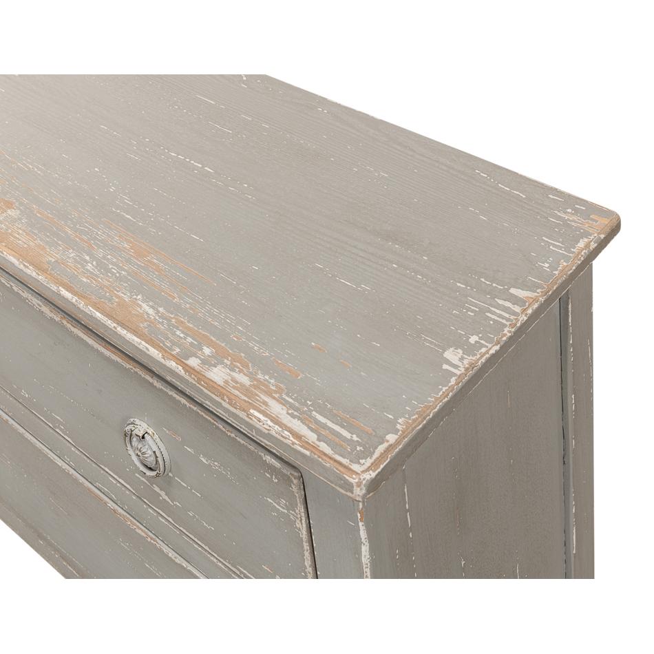 Contemporary Rustic Gray Painted Console For Sale