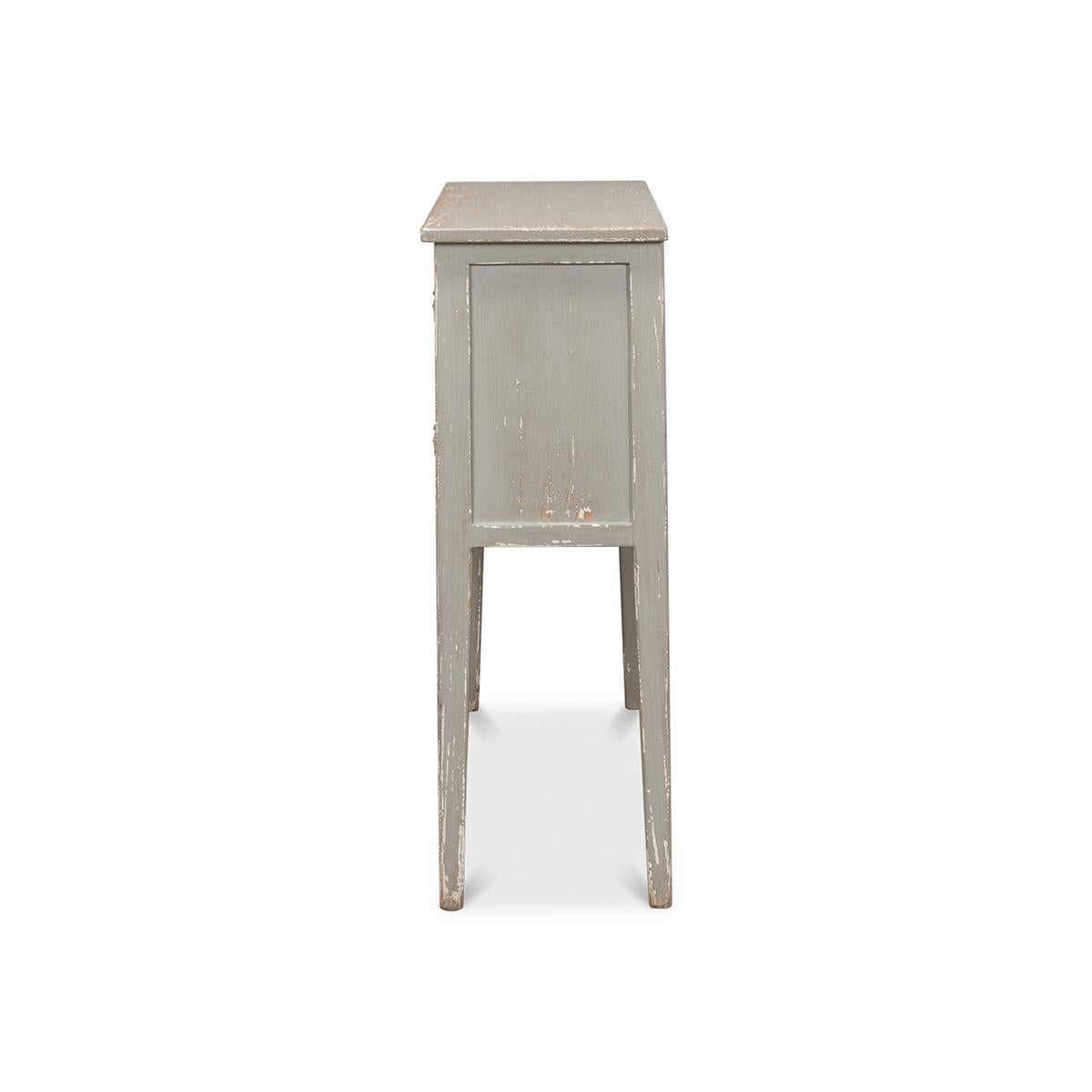 Rustic Gray Painted Console For Sale 1