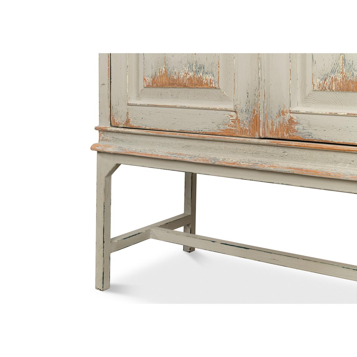Rustic Gray Painted Sideboard For Sale 4