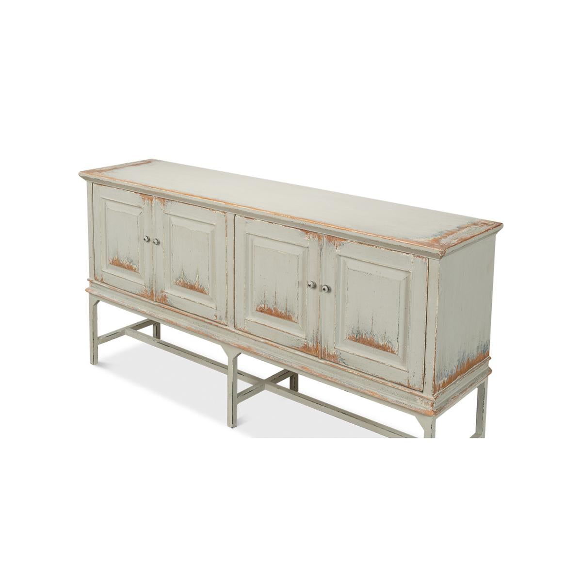 Rustic Gray Painted Sideboard In New Condition For Sale In Westwood, NJ