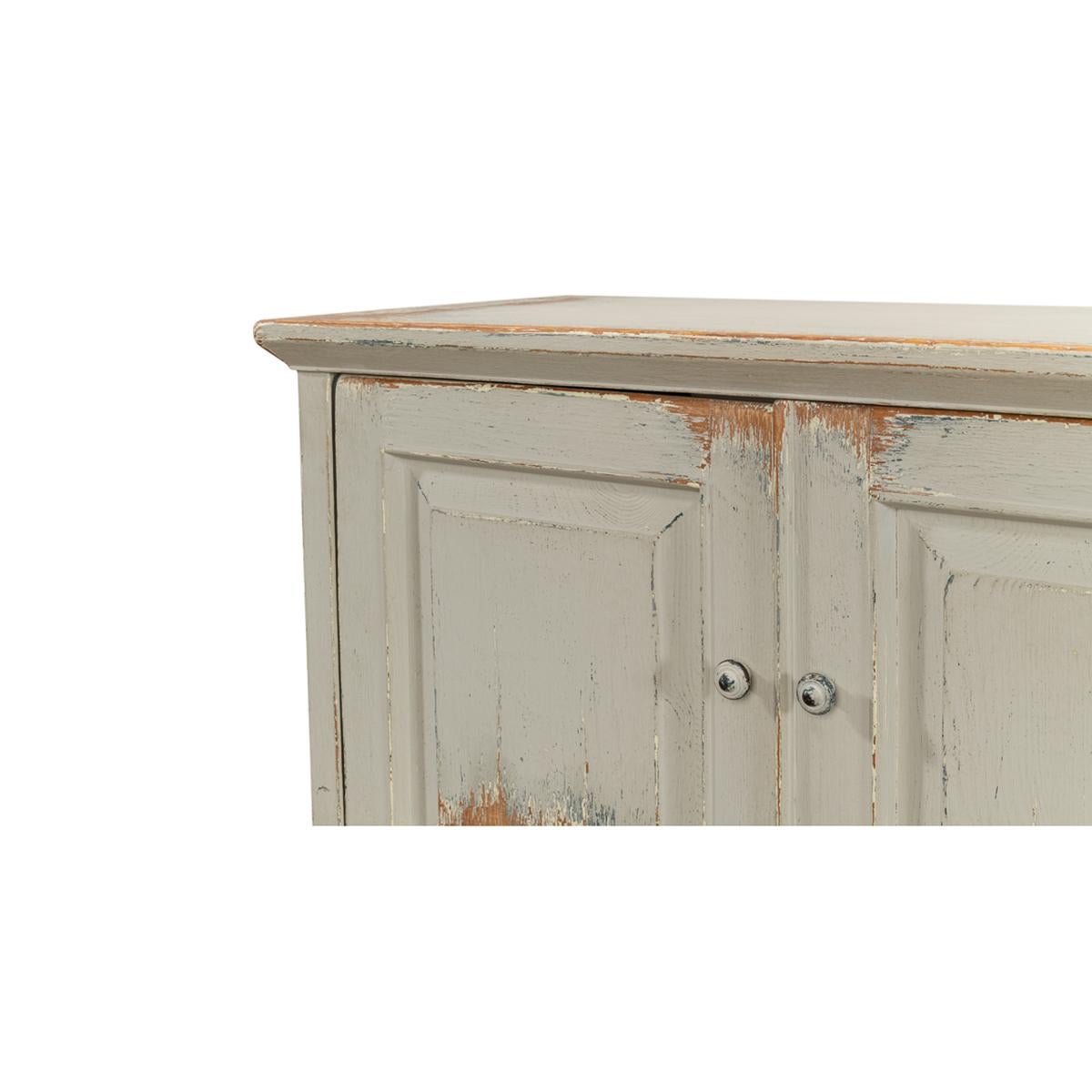 Rustic Gray Painted Sideboard For Sale 2
