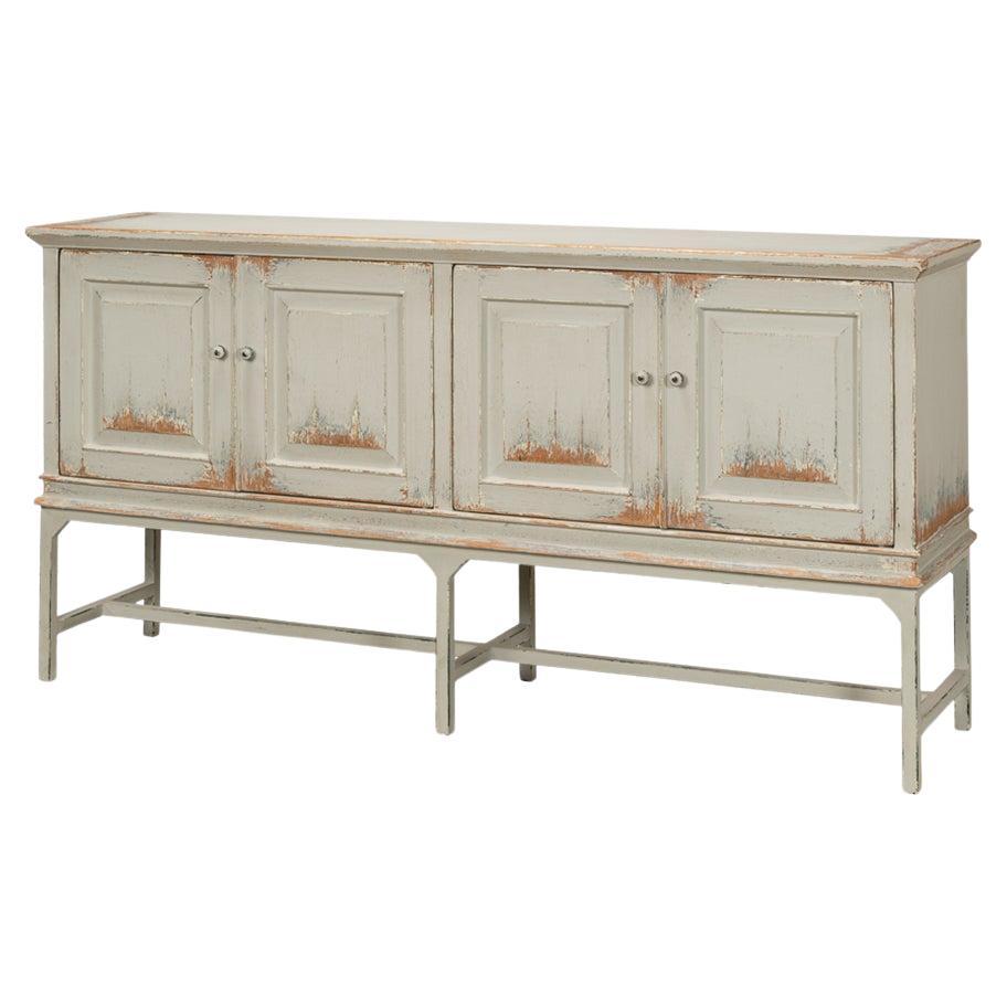 Rustic Gray Painted Sideboard For Sale