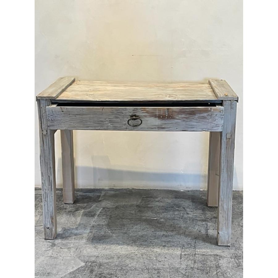 Rustic Gray Table with Drawer, FR-1141 In Fair Condition For Sale In Scottsdale, AZ