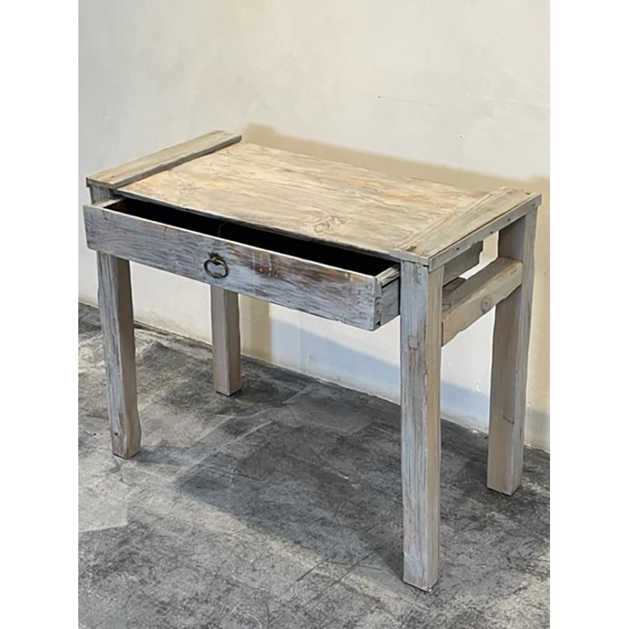 Rustic Gray Table with Drawer, FR-1141 For Sale 1