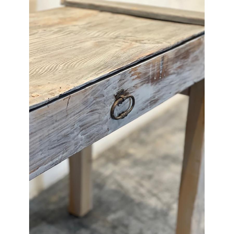 Rustic Gray Table with Drawer, FR-1141 For Sale 4