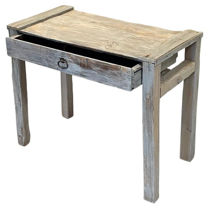 Rustic Gray Table with Drawer, FR-1141 For Sale