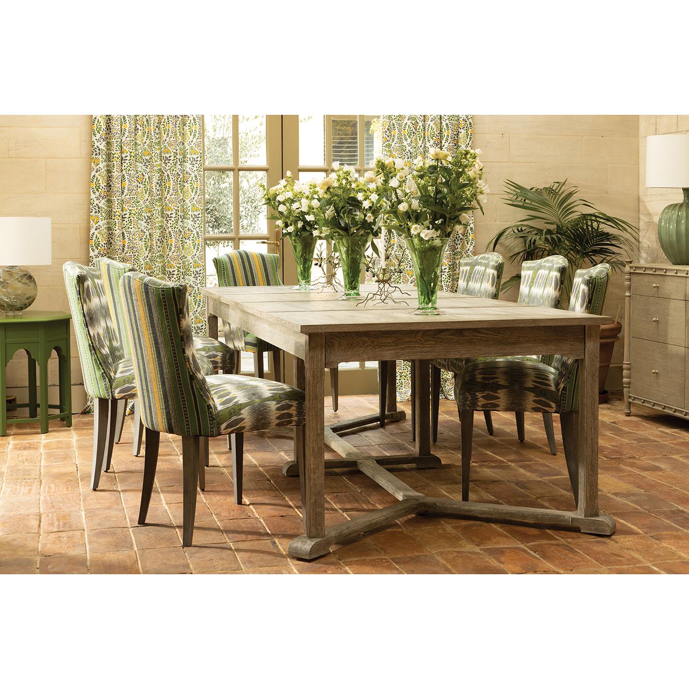 Bois Table de salle à manger à rallonge en chêne gris rustique en vente