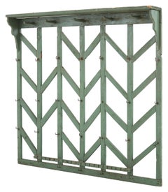 Rustic Green Painted Wall Coat Rack