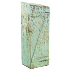 Used Rustic Green Patinated Wooden Locker