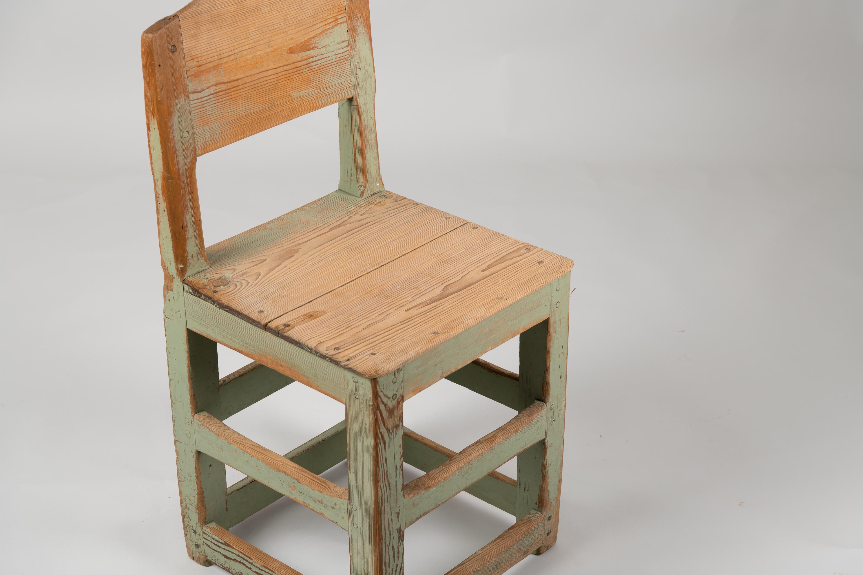 Rustic Green Swedish Baroque Style Chair For Sale 1
