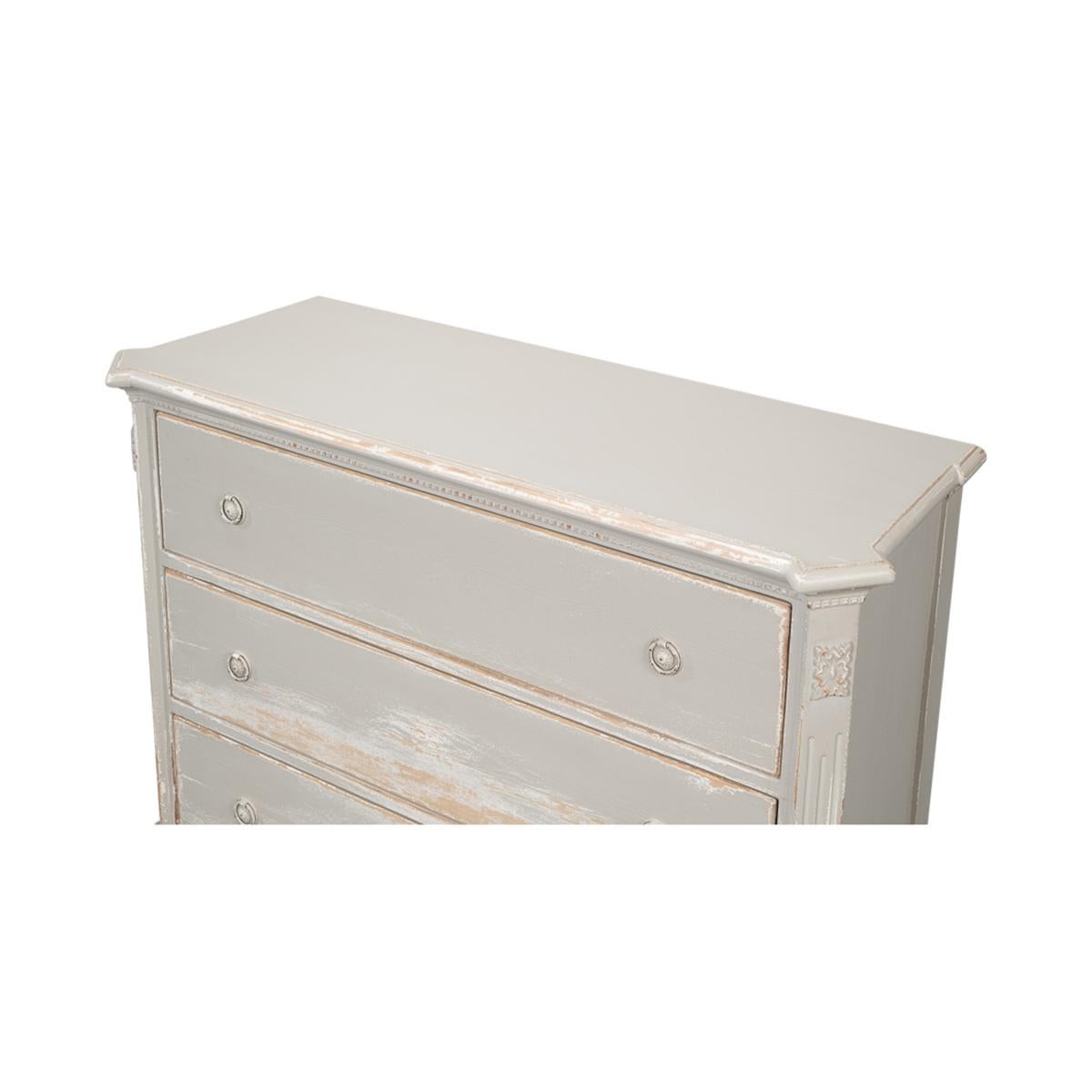 Rustic Grey Painted Swedish Commode In New Condition For Sale In Westwood, NJ