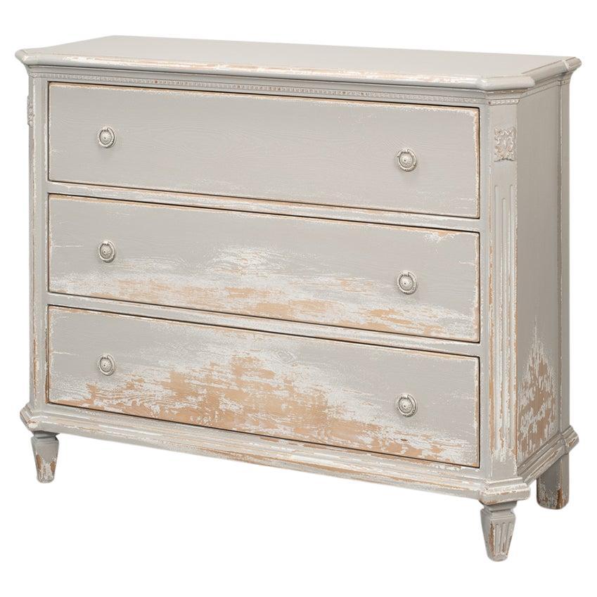 Rustic Grey Painted Swedish Commode