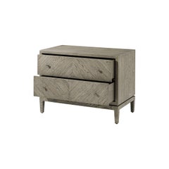 Rustic Greyed Oak Two Drawer Nightstand