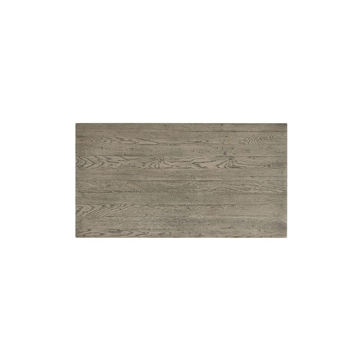 Rustic Greyed Oak Two Drawer Nightstand 1