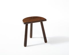 Rustic Half Round Farm Stool, France 1960's