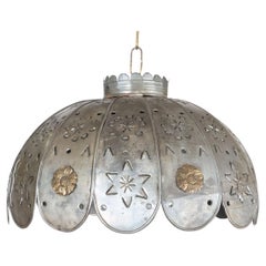 Rustic Hammered Metal "Umbrella" Pendant