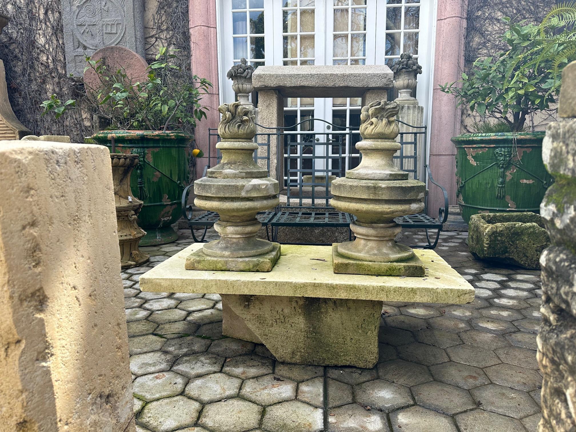 Rustico scolpito a mano in pietra Giardino caffè Fattoria patio tavolo esterno interno Antico 3