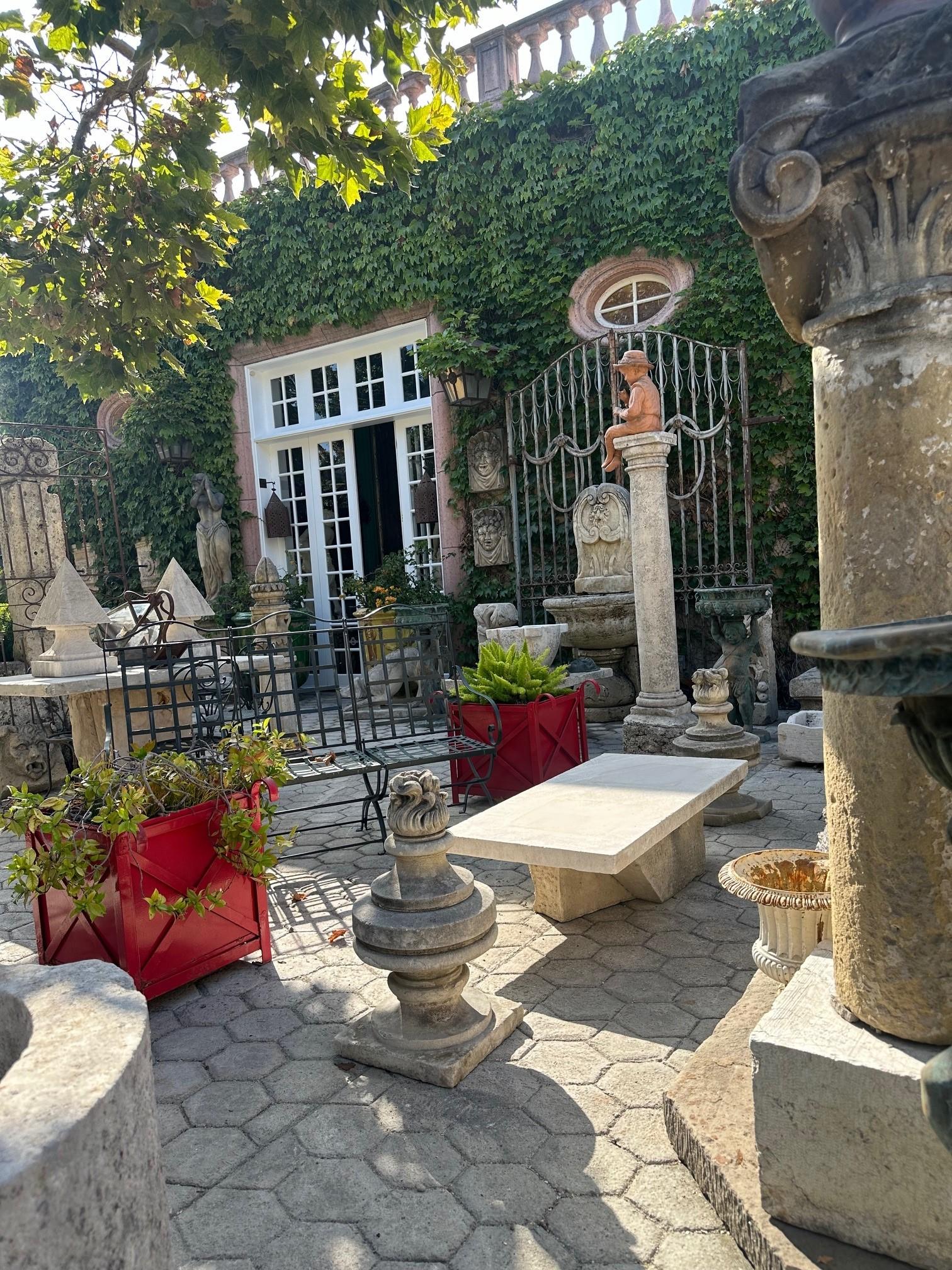 Rustico scolpito a mano in pietra Giardino caffè Fattoria patio tavolo esterno interno Antico 5
