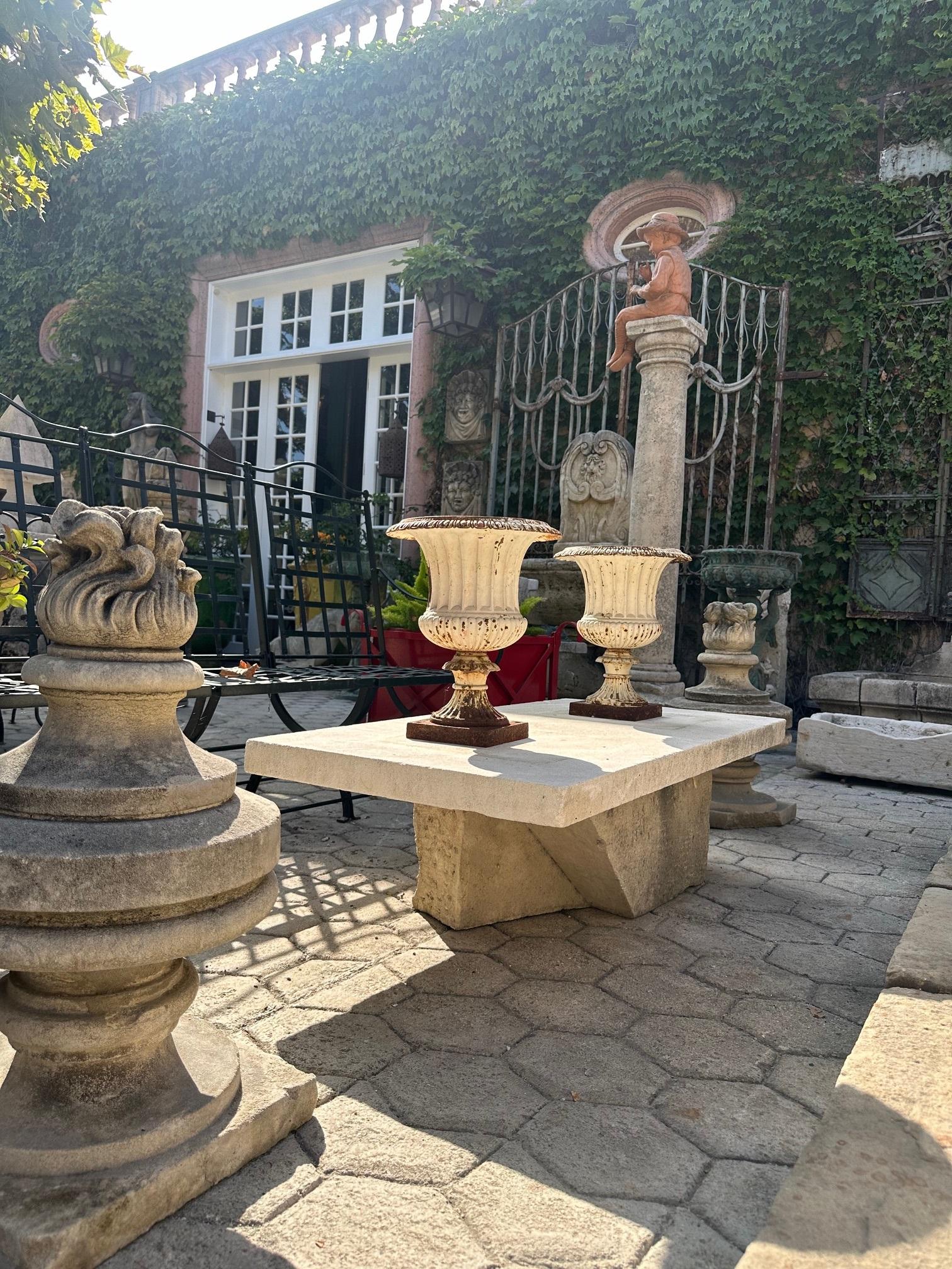 Rustico scolpito a mano in pietra Giardino caffè Fattoria patio tavolo esterno interno Antico 6