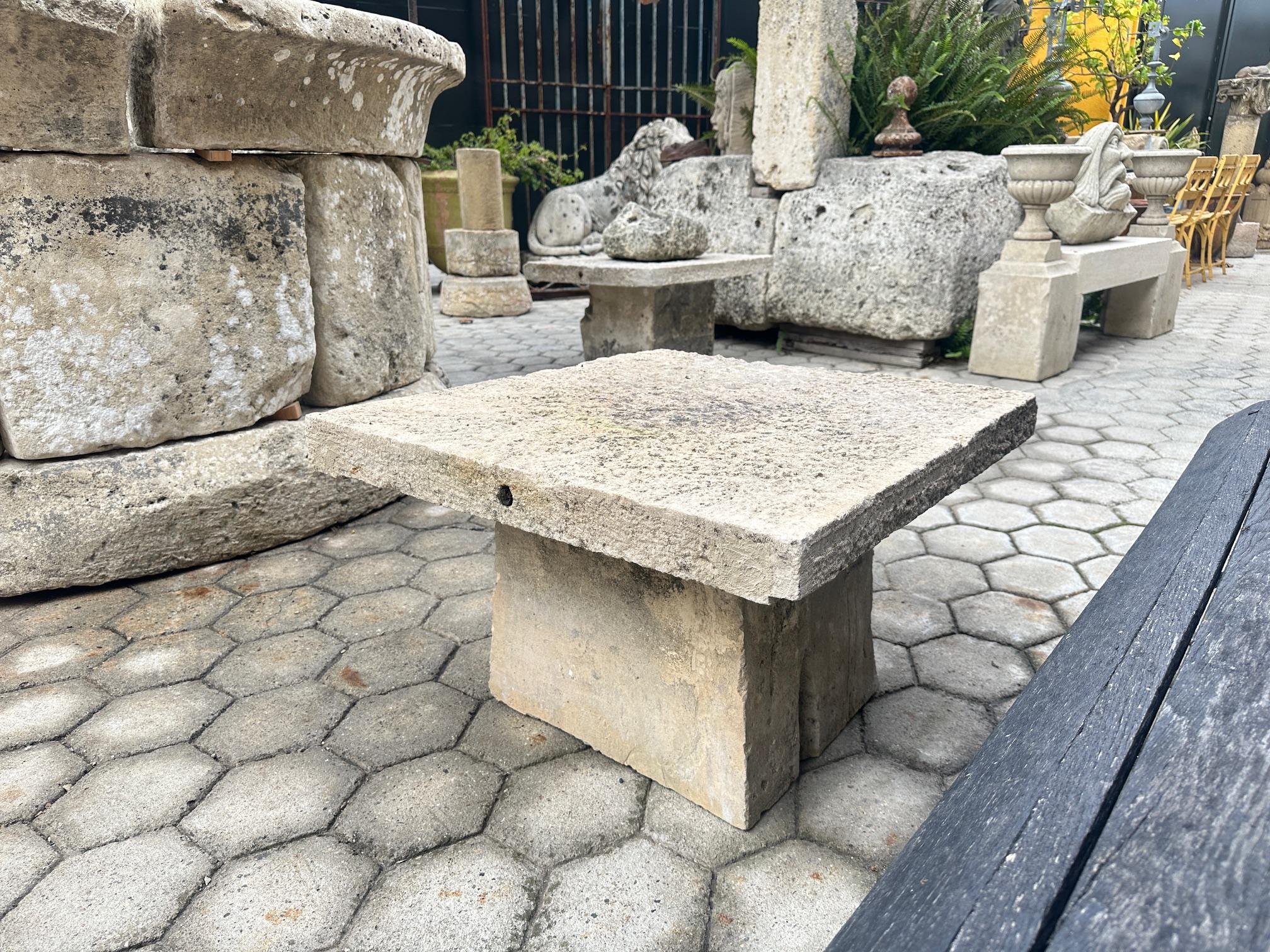 Tavolo rustico in pietra intagliata a mano da giardino, da caffè, da patio, da esterno, da interno, antico in vendita 6