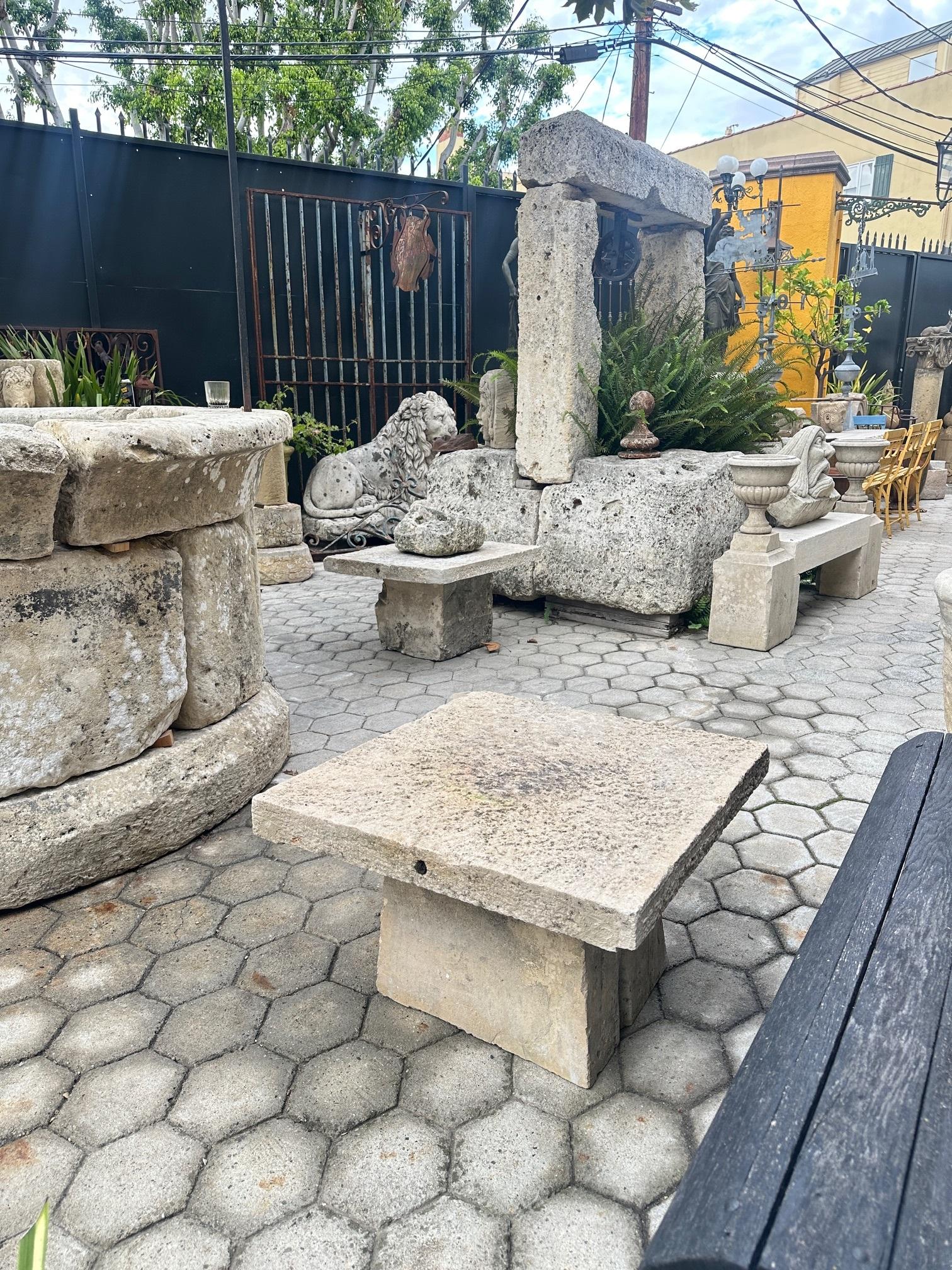 Tavolo rustico in pietra intagliata a mano da giardino, da caffè, da patio, da esterno, da interno, antico in vendita 7