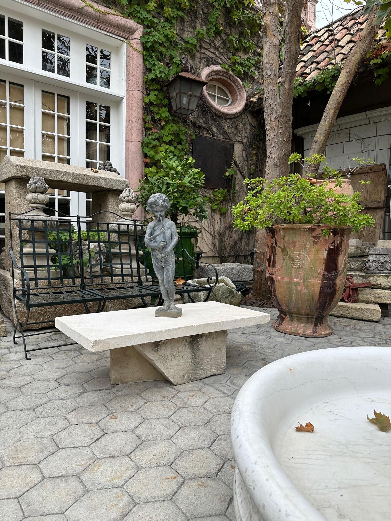 Rustico scolpito a mano in pietra Giardino caffè Fattoria patio tavolo esterno interno Antico 7