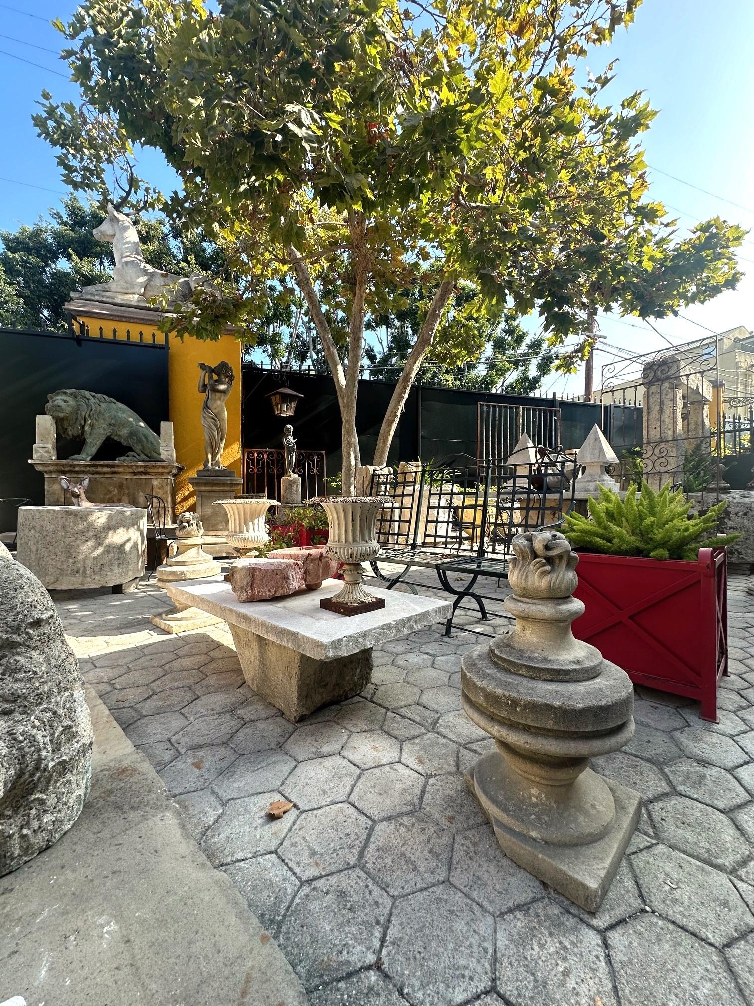 Rustico scolpito a mano in pietra Giardino caffè Fattoria patio tavolo esterno interno Antico 9