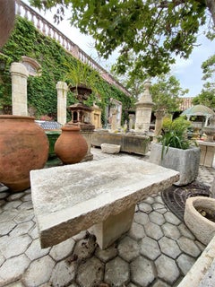 Rustic Hand Carved Stone Garden Coffee Farm Patio Table Outdoor Indoor Antique