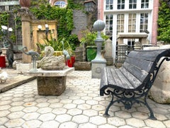 Rustic Hand Carved Stone Garden Coffee Farm Patio Table Outdoor Indoor Antique