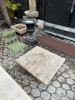 Rustic Hand carved stone Garden coffee Farm patio table outdoor indoor Antique