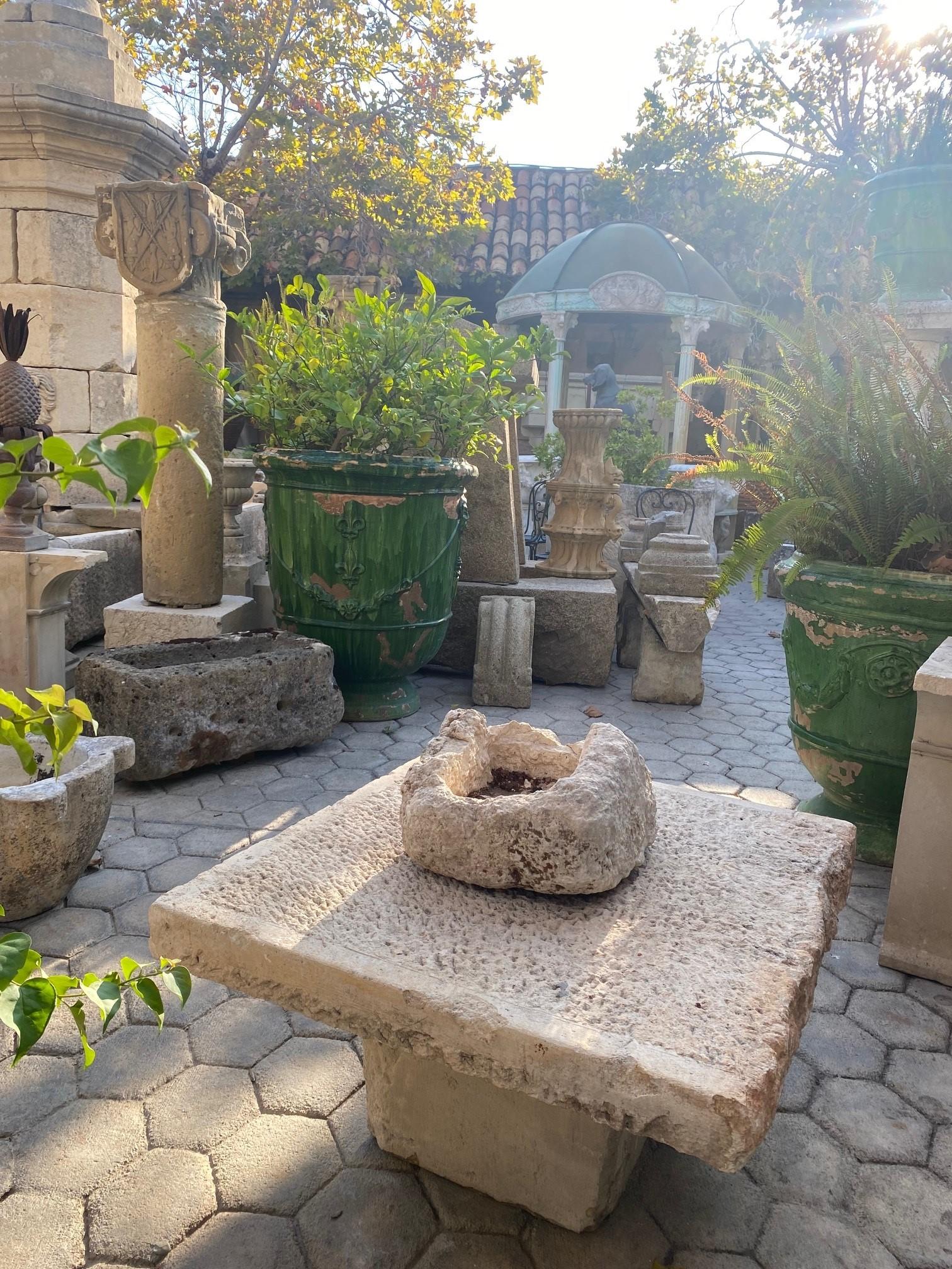 outdoor stone coffee table