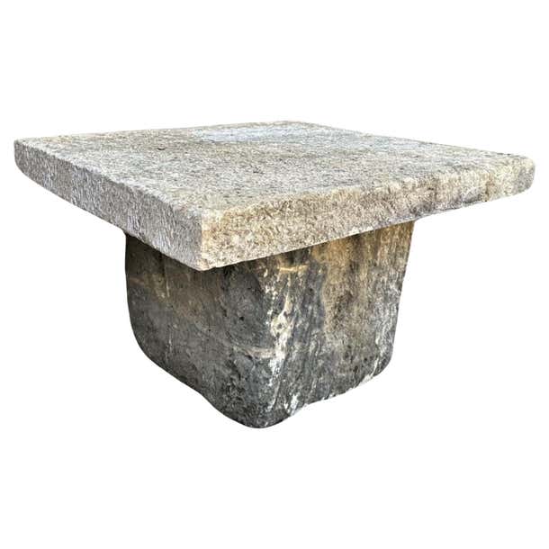 Stone Loading Table Rustic Hand Carved Stone Garden Coffee Farm Patio Table Outdoor Indoor ...