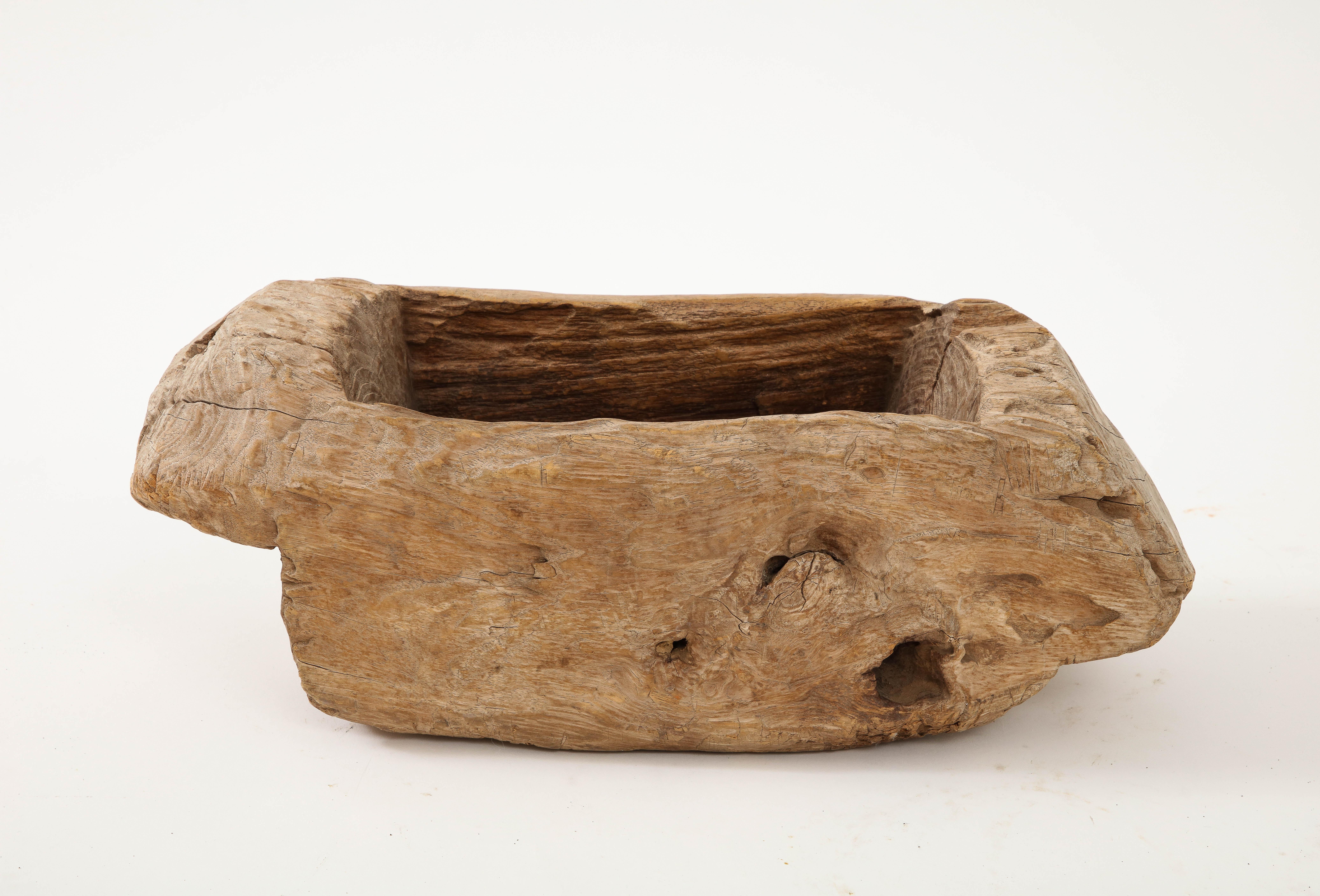 Rustic, Hand-carved Wood Vessel, 20th Century For Sale 4