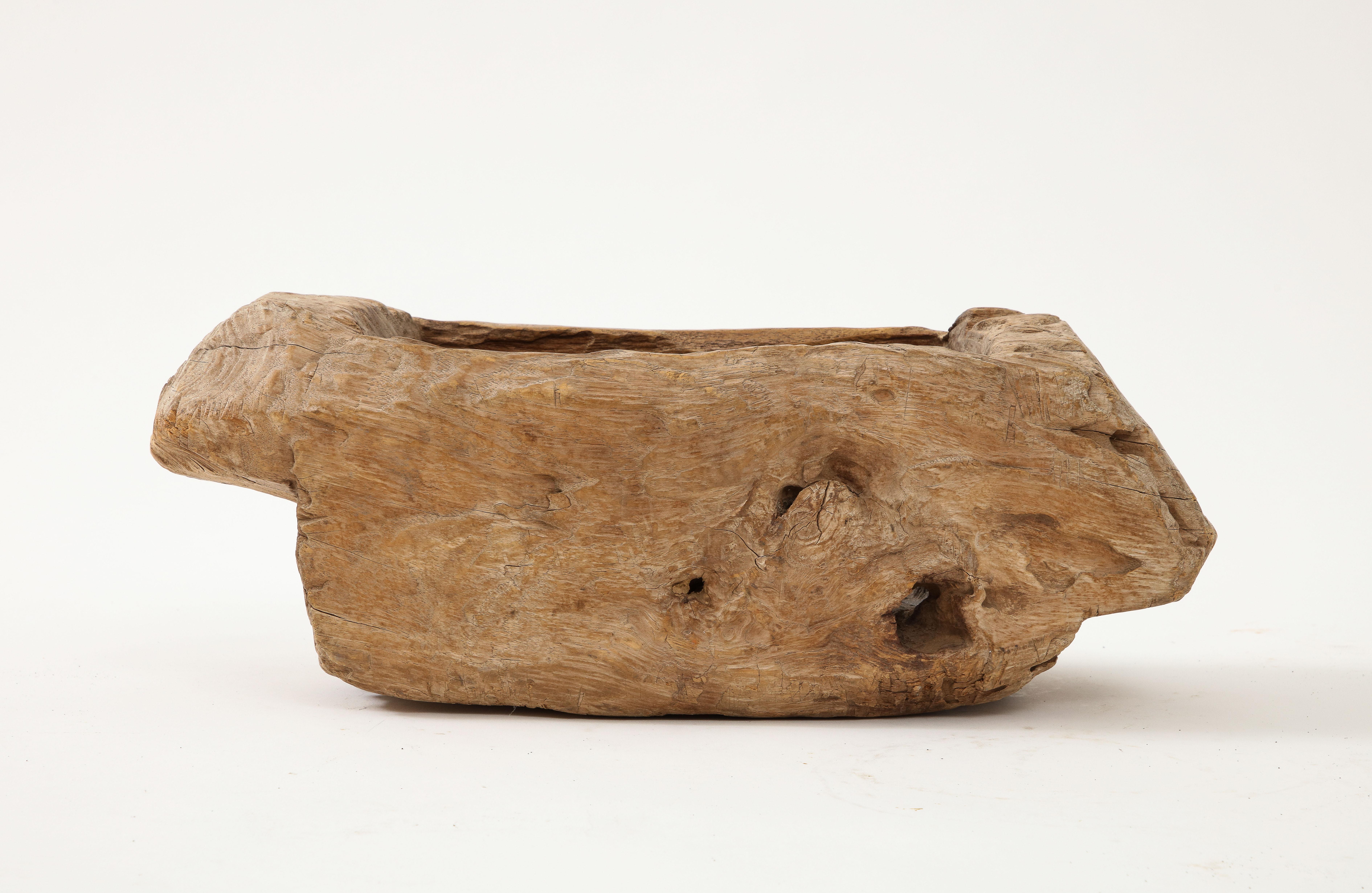 Rustic, Hand-carved Wood Vessel, 20th Century For Sale 5