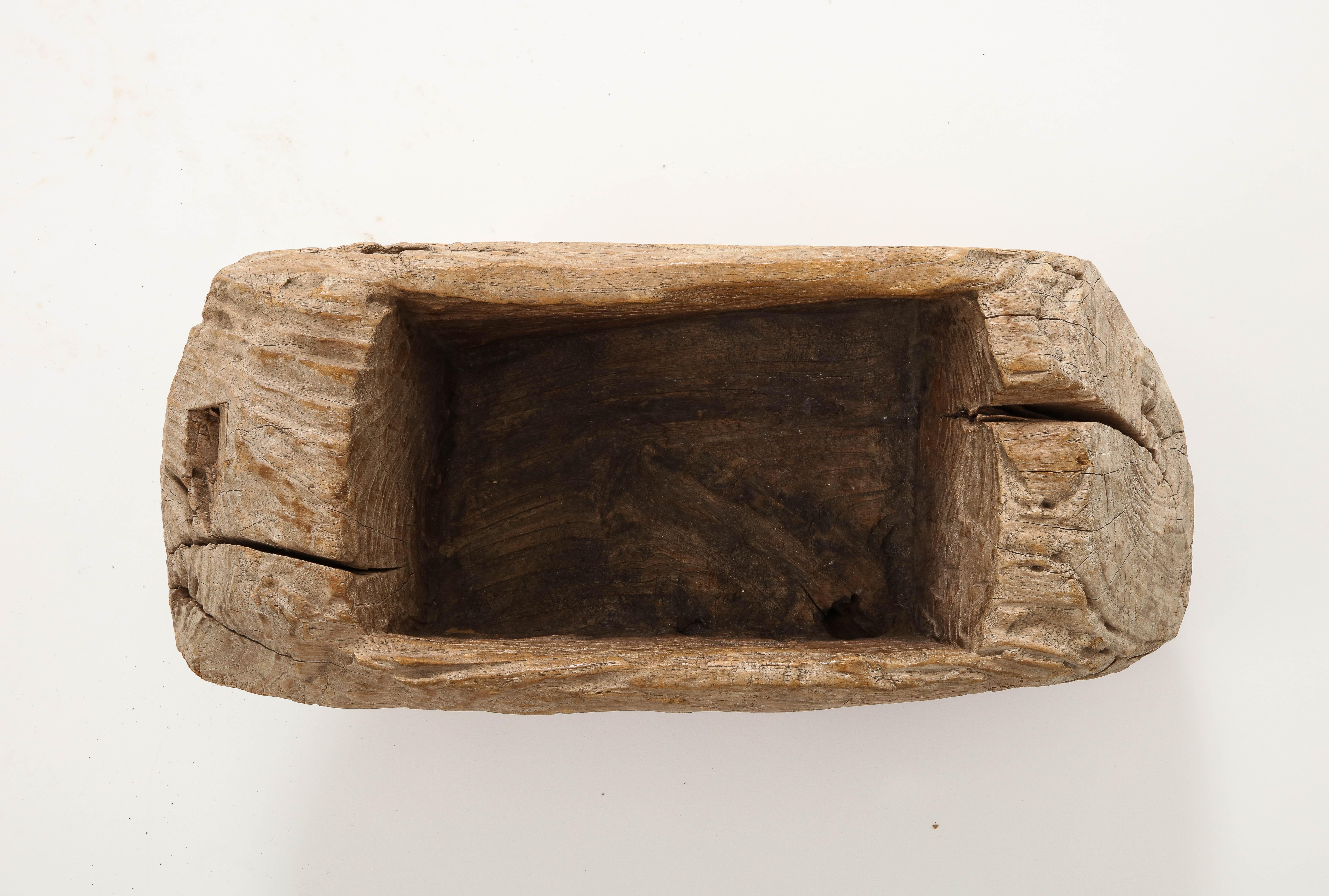 Rustic, Hand-carved Wood Vessel, 20th Century For Sale 8