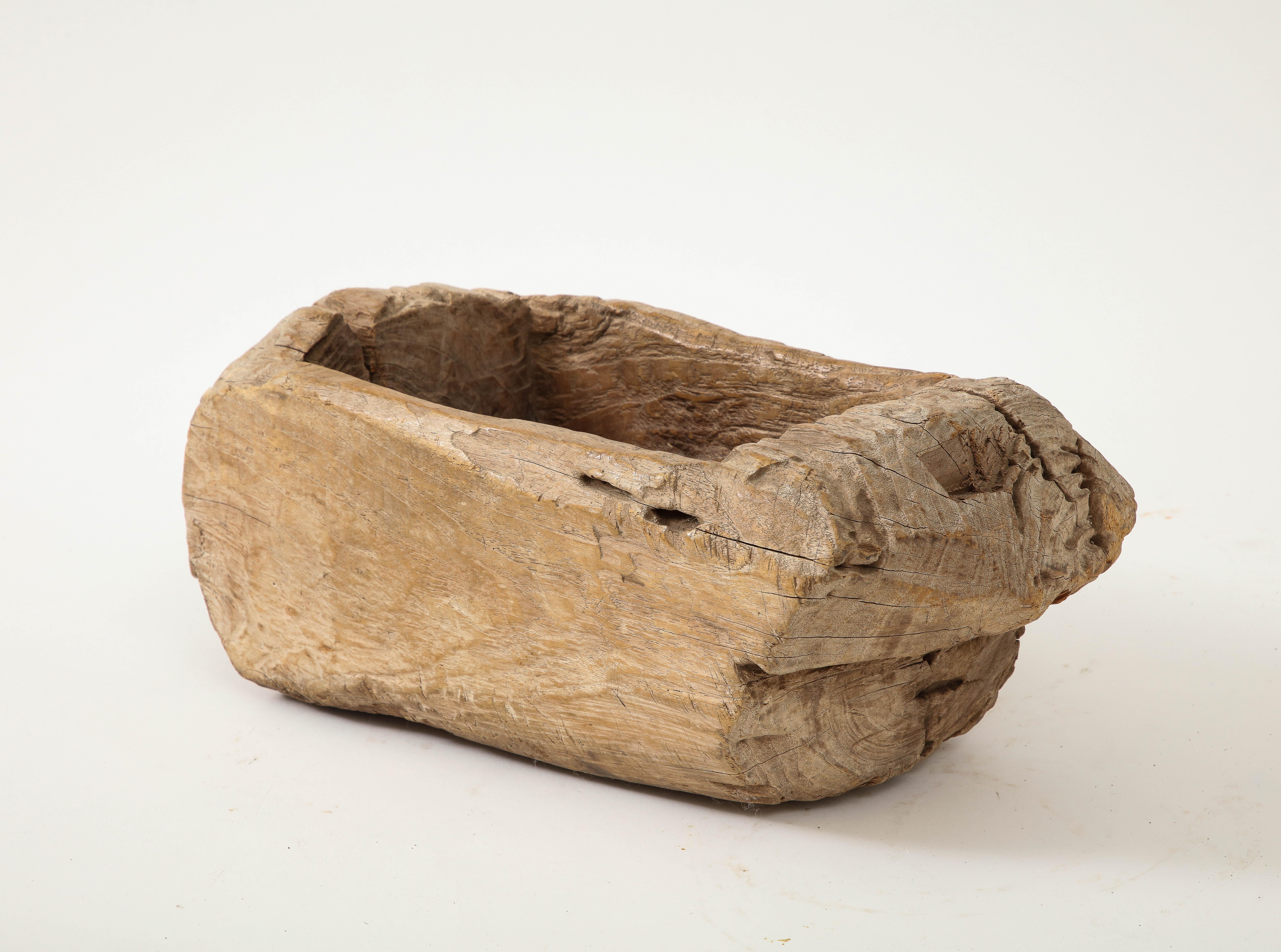 Rustic, Hand-carved Wood Vessel, 20th Century For Sale 1