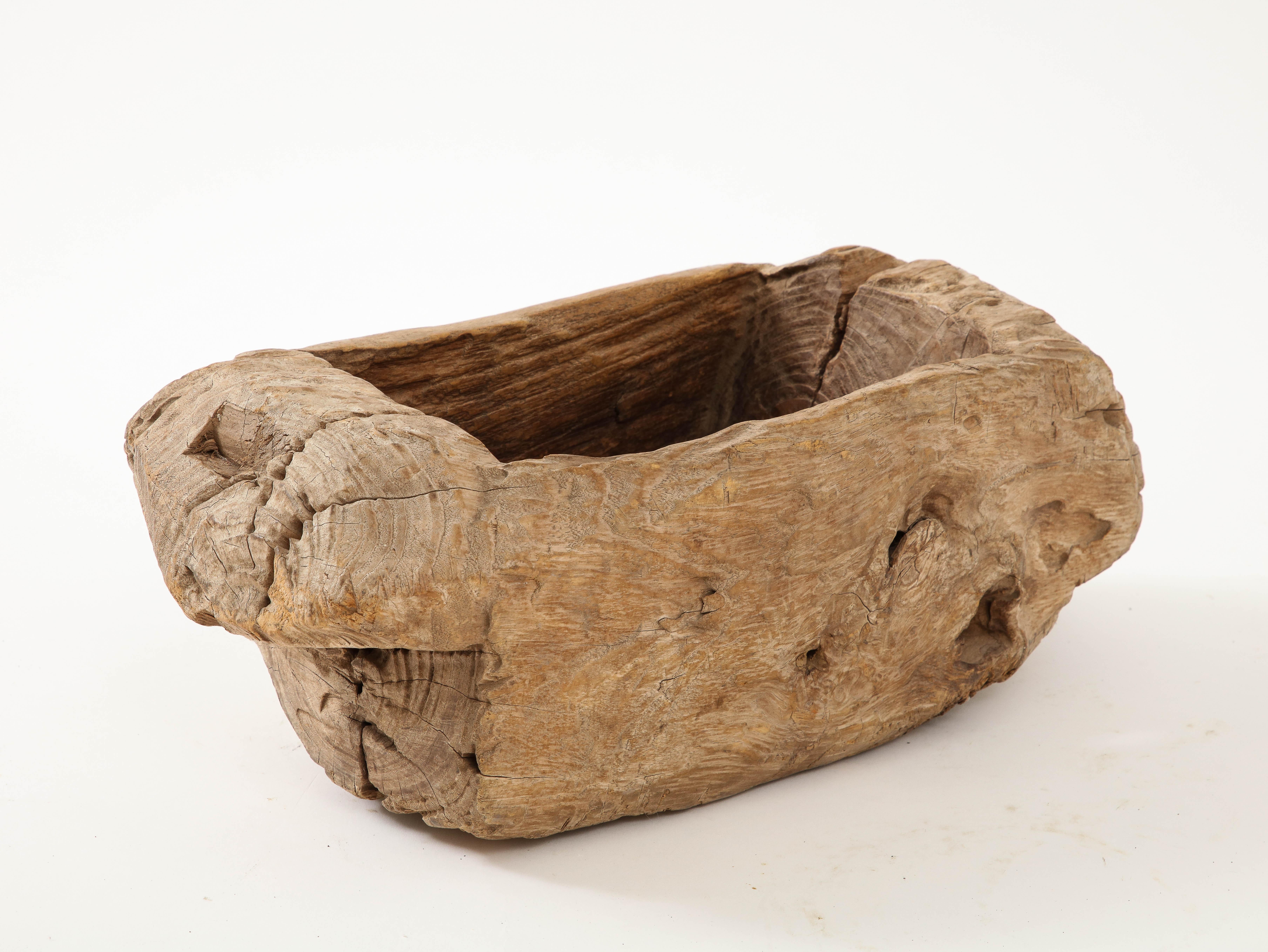 Rustic, Hand-carved Wood Vessel, 20th Century For Sale 3