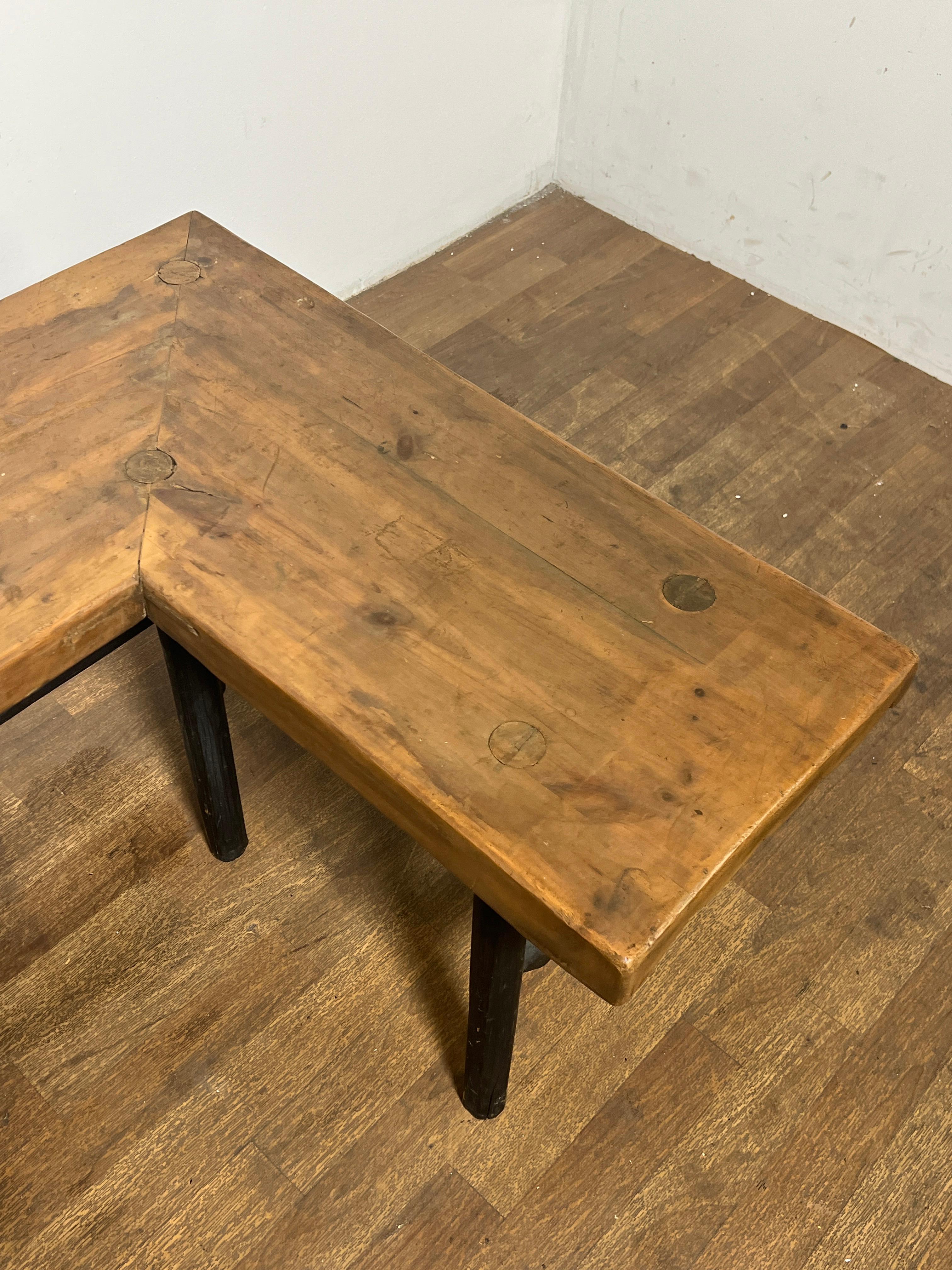 Rustikale Hand Made Adirondack Banquette Stil Bank Circa 1940s im Angebot 2