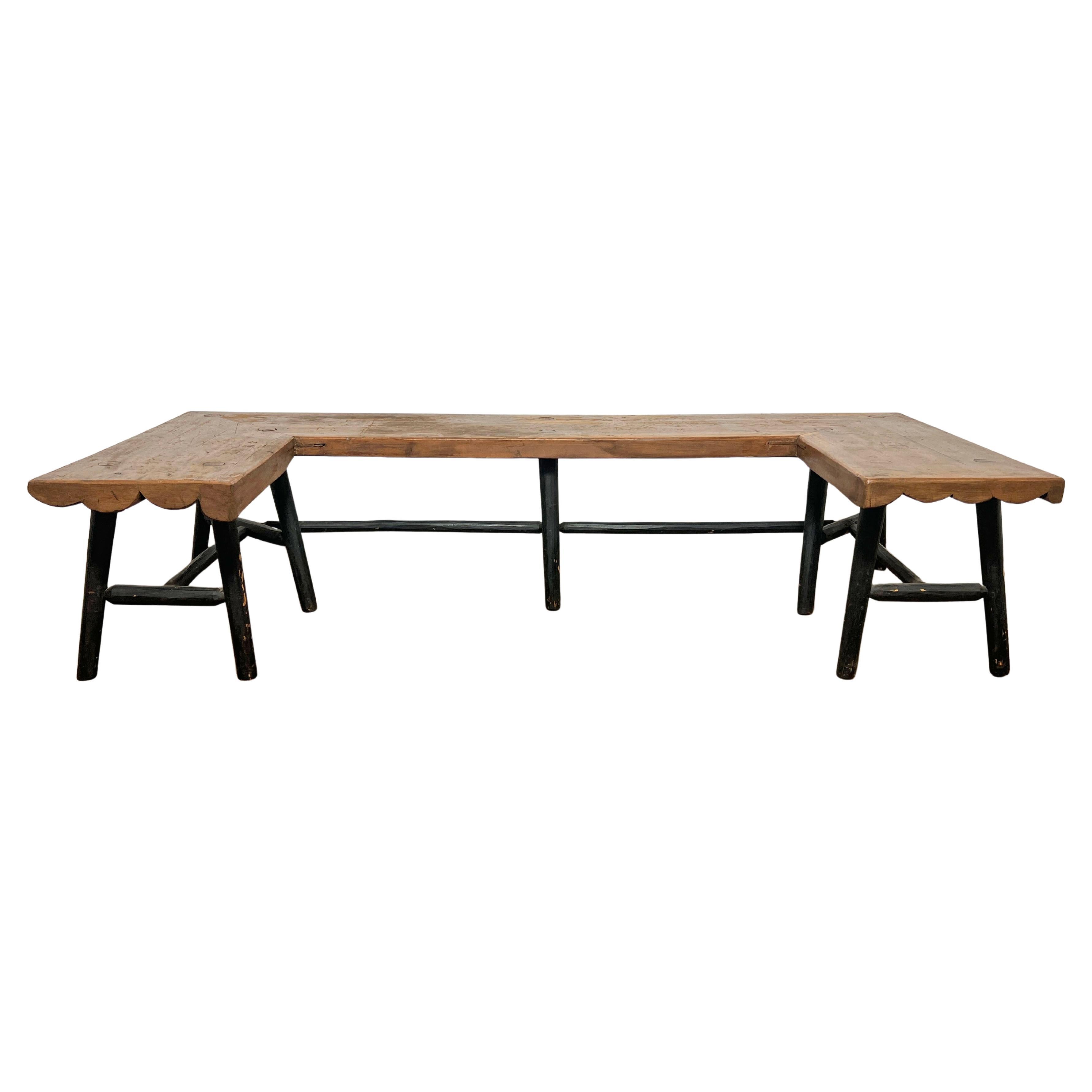 Rustikale Hand Made Adirondack Banquette Stil Bank Circa 1940s im Angebot
