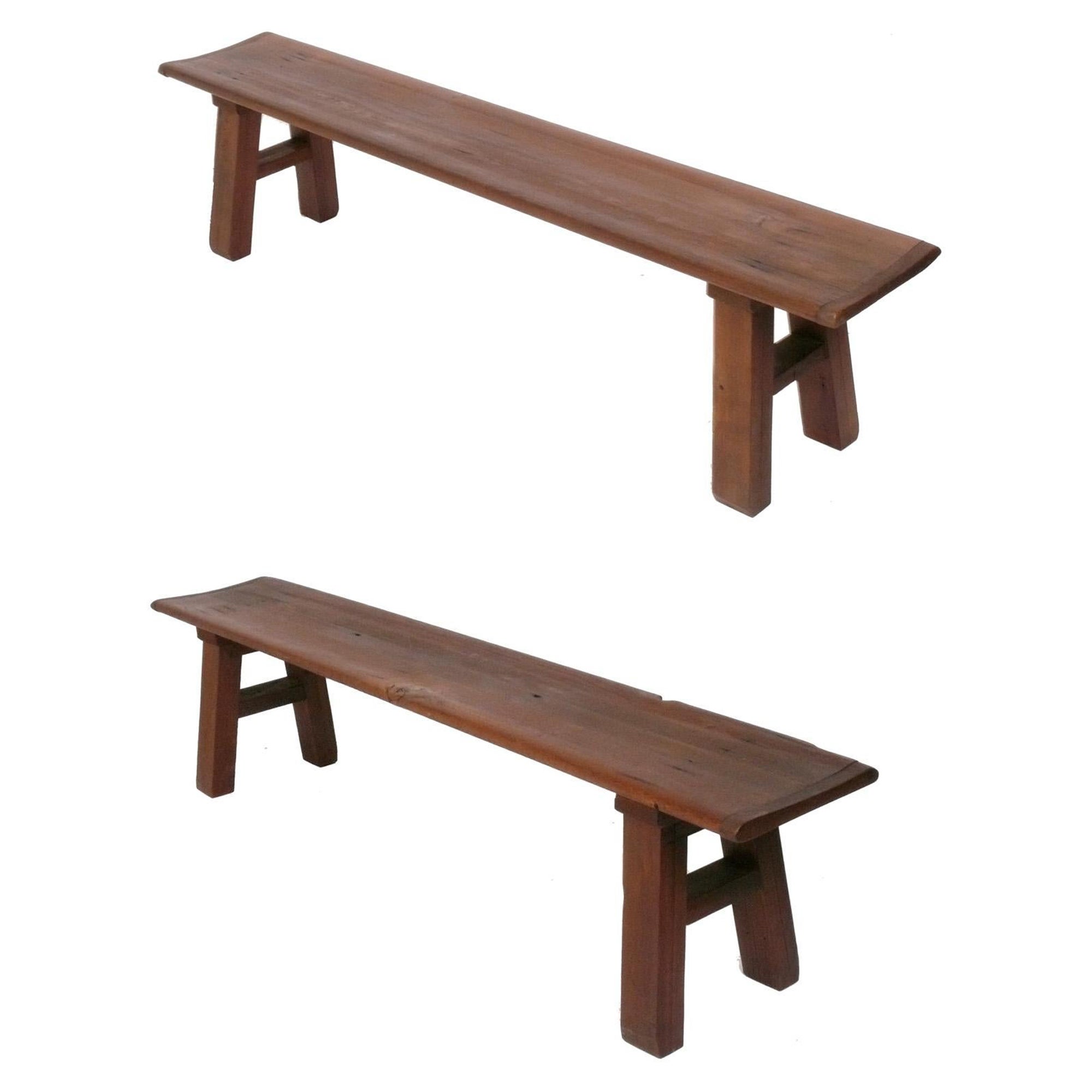 Rustic Hand Made Wood Benches 70" length each