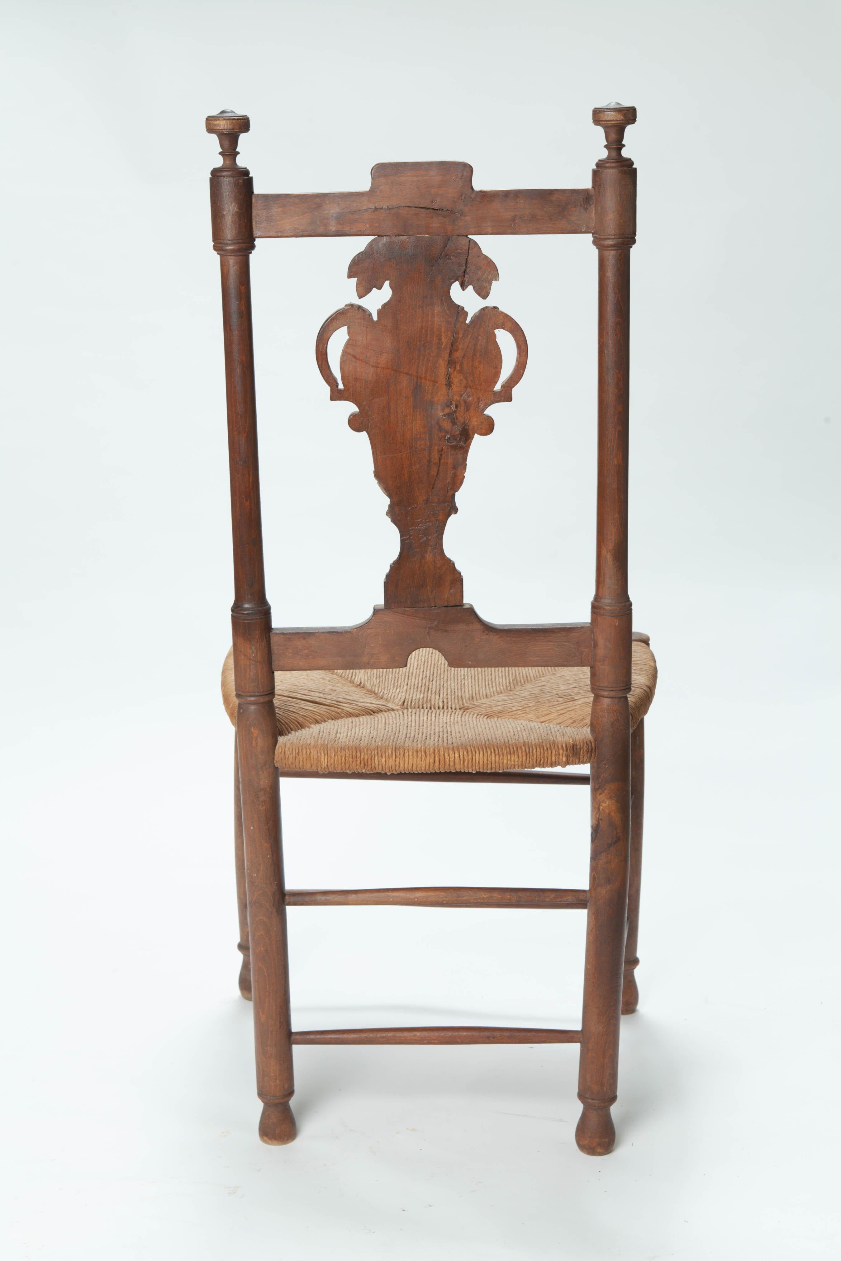 Rustic Handcarved French Dining Chairs/ Rush Seats S/4 10