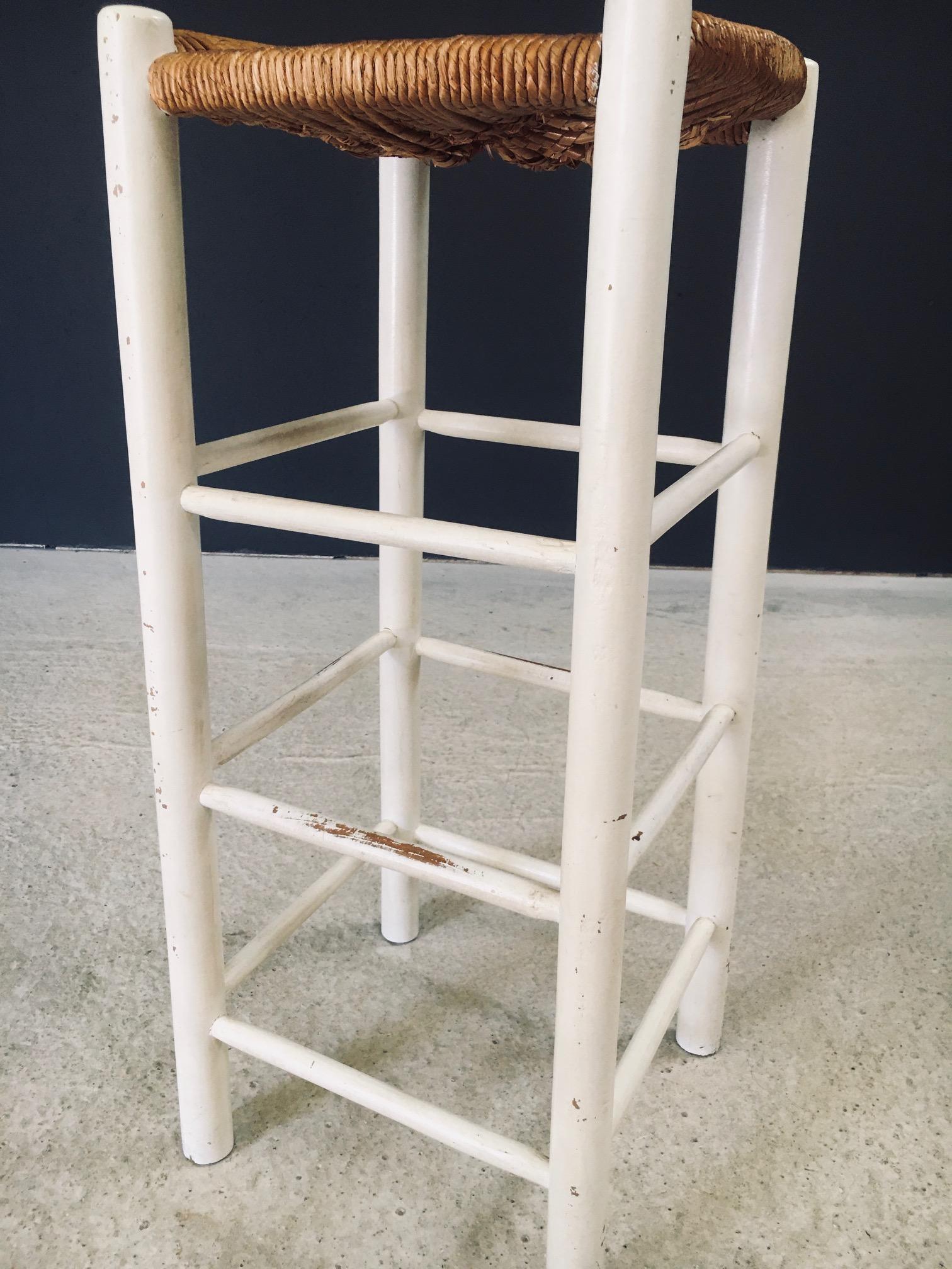 Rustic Handcrafted High Stool set, France 1940's For Sale 4