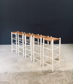 Rustic Handcrafted High Stool set, France 1940's