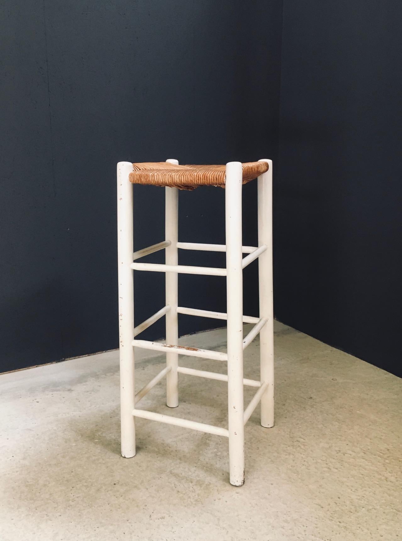 Rustic Handcrafted High Stool set, France 1940's For Sale 1