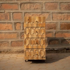 Rustic Handcrafted Wooden Chest of Drawers by House of Jaipur