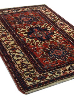 Rustic Handmade Carpet Oriental Geometric Rug Rust Wool Livingroom Rug