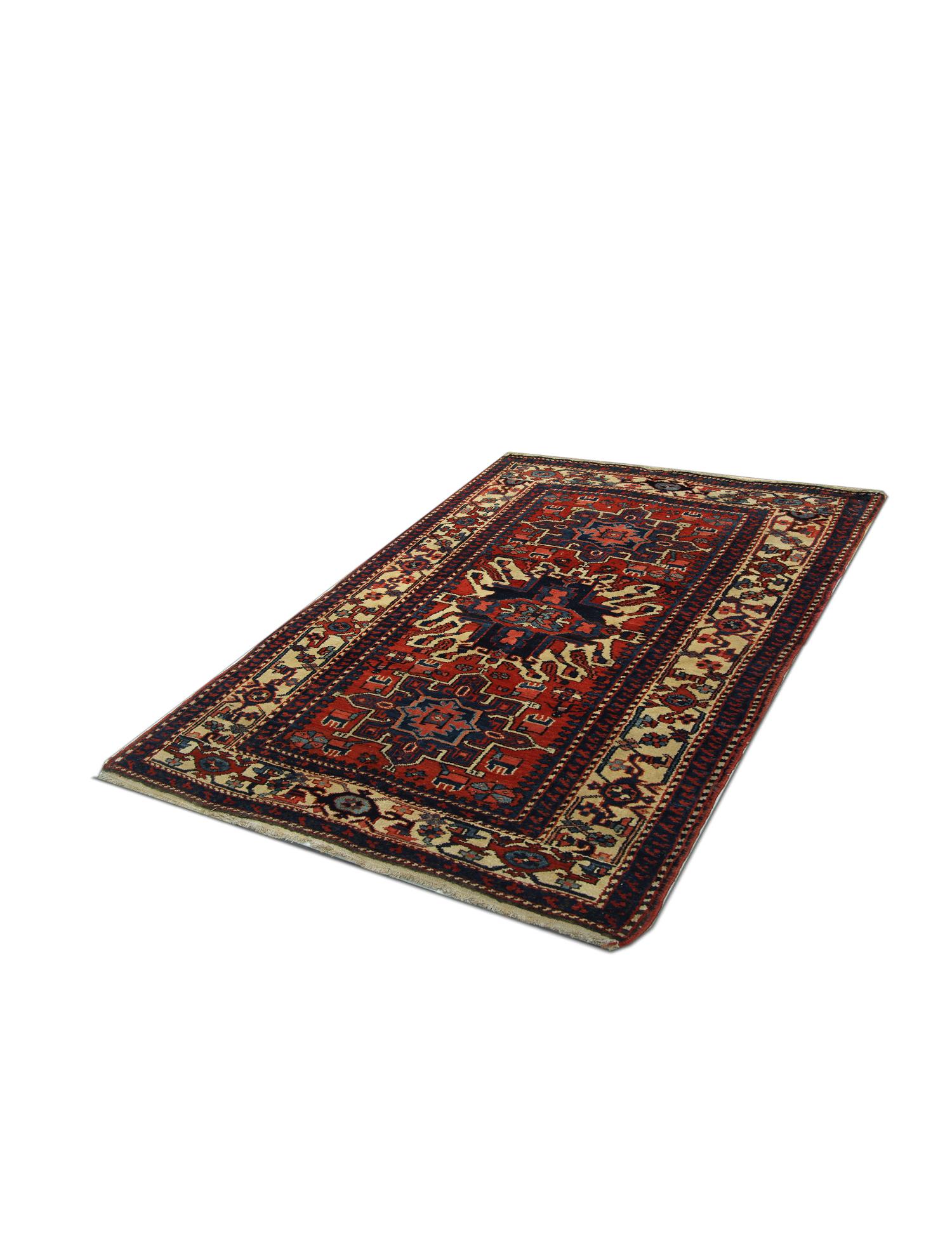 Turkish Rustic Handmade Carpet Oriental Geometric Rug Rust Wool Livingroom Rug For Sale